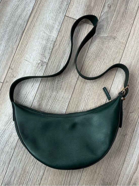 Madewell Handbags - Madewell Dark Green Leather Crescent Crossbody Bag